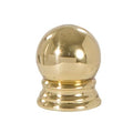 Ball Style Solid Brass Lamp Finial - Polished and Lacq., 3/4" ht.