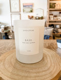Basil scented candle