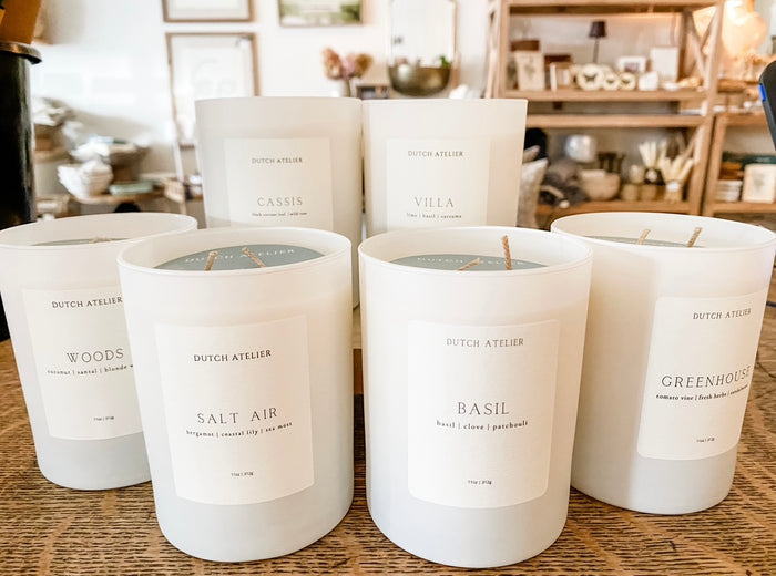 Basil scented candle