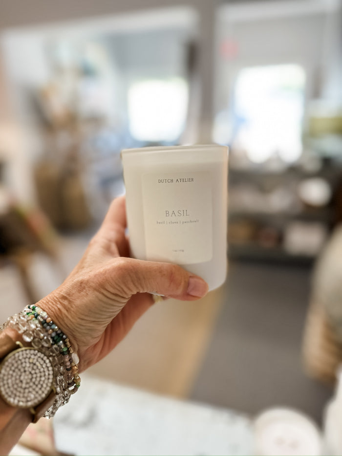 Basil scented candle