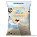 Packaging of Big Train White Chocolate Blended Ice Coffee drink mix on a white background
