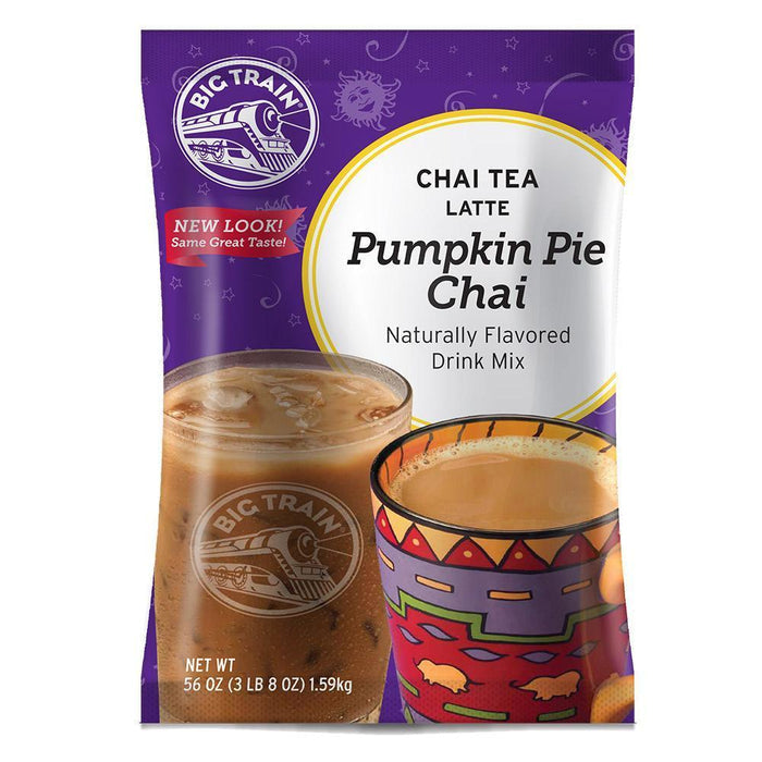 3.5 lb Bag Big Train Chai Tea Latte Mix Pumpkin Pie Chai displayed on a white background