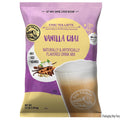Packaging of Vanilla Chai Big Train Chai Tea Latte drink mix with a purple and yellow design.