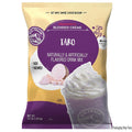 Packaging of Taro blended crème drink mix with purple and yellow design.