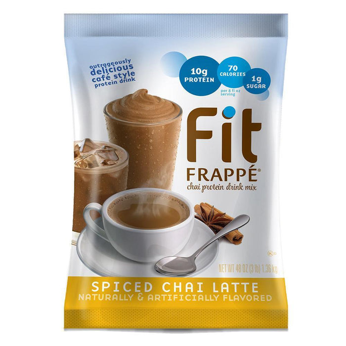 Big Train fit frappe spiced chai latte bag displayed on a white background