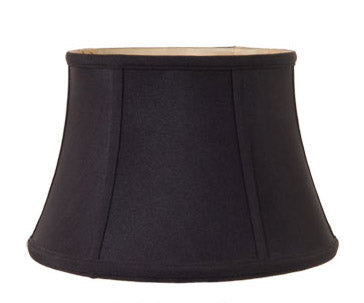 Black Tissue Shantung Floor Lamp Shallow Drum Shade - Discontinued
