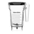Blendtec blender container with measurement markings on a white background