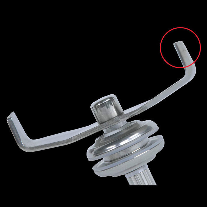 Red circle on blender blade displayed on a black background
