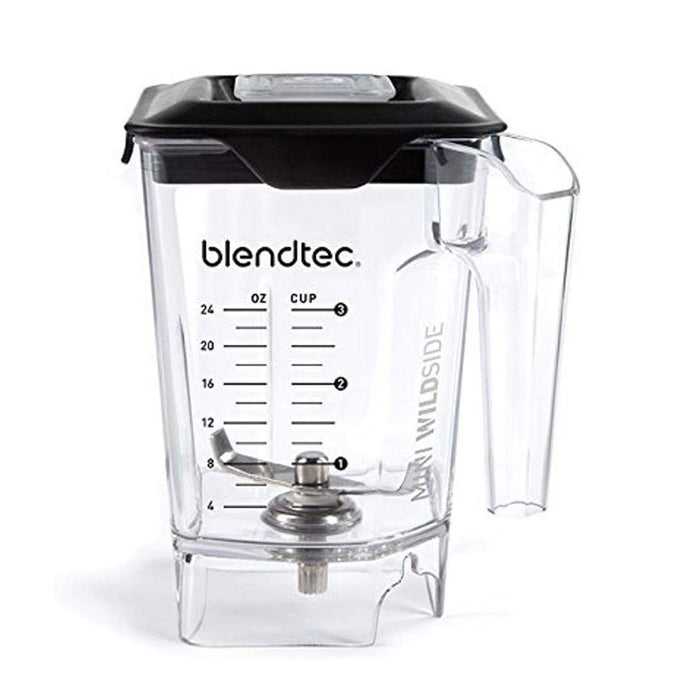 Blendtec blender container with measurement markings on a white background