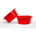 Set of 2 12 oz red Blendtec stealth nitro micronizer cup ring adapter displayed on a white background