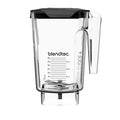 Blendtec blender jar on a white background