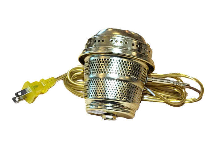 B&P Brand Electric Burner To Fit Aladdin Brand Lamps, Choice of Finish & Cord Color (30241)