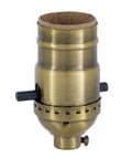 Brass Early Electric Style Lamp Socket, Antique BRASS Finish, Push-Thru, On/Off function, No UNO Thread