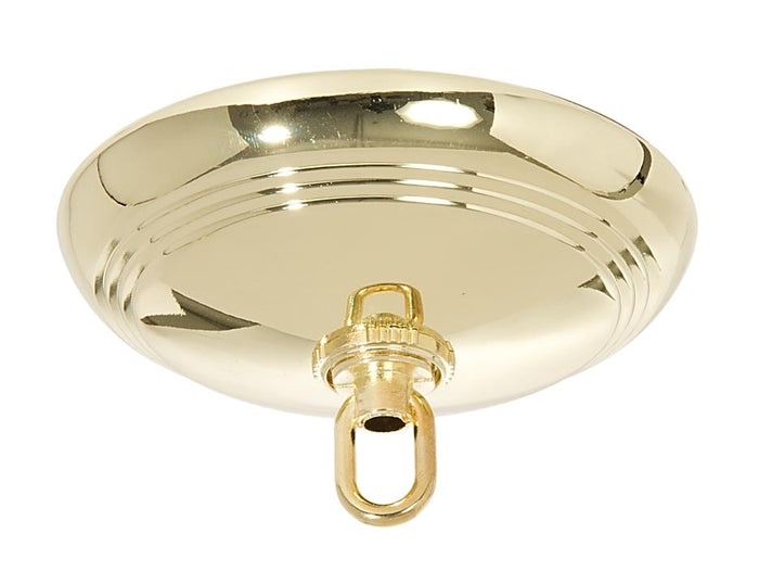 Polished Brass Screw Collar Ribbed Canopy Kits