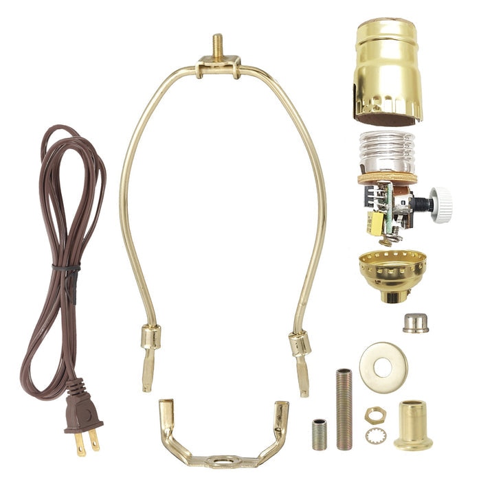 Brass Table Lamp Wiring Kit With Full-range dimmer Socket
