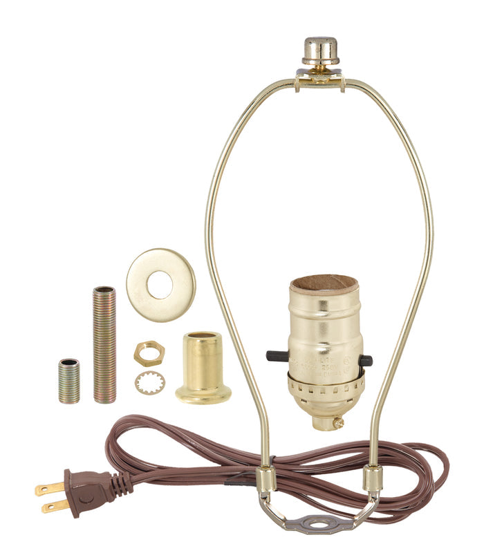 Brass Table Lamp Wiring Kit with Push-Thru Socket