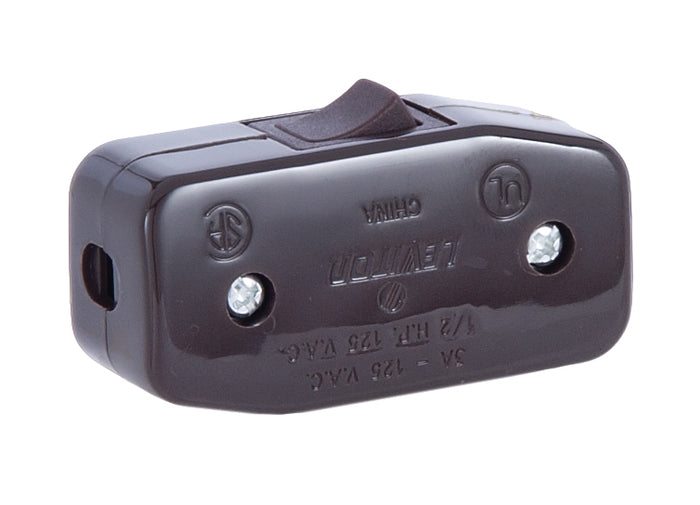 Brown, Heavy Duty Inline ON-OFF Rocker Switch for Round Wire