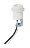 Candelabra Base Porcelain Threaded Keyless Socket with Retaining Ring (47766)