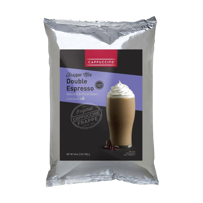 Front view of Cappuccine Frappe Mix Double Espresso displayed on a white background