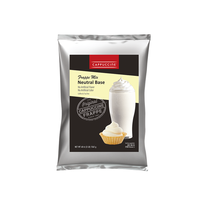 Cappuccino Frappe Mix Neutral Base package on a white background
