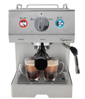 Capresso espresso machine with two cups of coffee on a white background