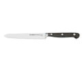 Carl Mertens Country 5″ Serrated Utility Knife displayed horizontally on a white background