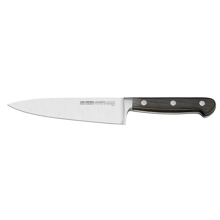 6 inch Carl Mertens Country Chef's Knife displayed horizontally on a white background