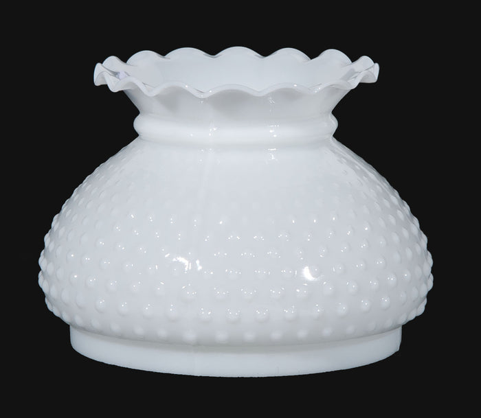 Cased Glass Hobnail Shade - Crimp Top, 7 inch fitter
