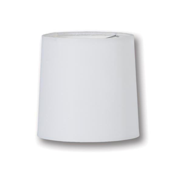 Chandelier Retro Drum Hardback Shades, White Microfiber Chiffon