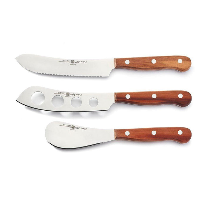 Wusthof 3-Piece Plum Charcuterie Set displayed horizontally on a white background