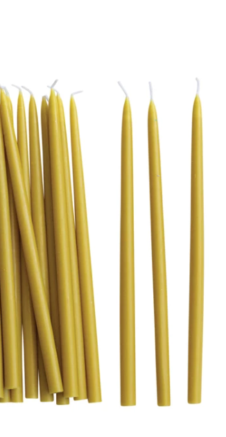 Chartreuse unscented thin taper candles -6pack
