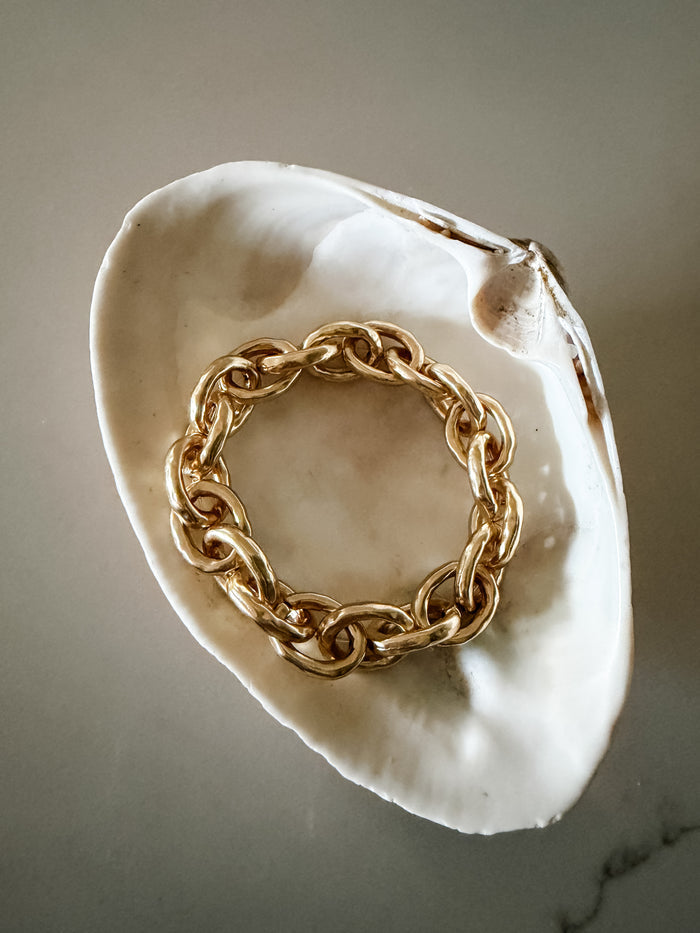 Chunky Gold Link Stretch Bracelet
