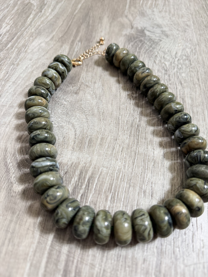 Chunky Green Statement Necklace