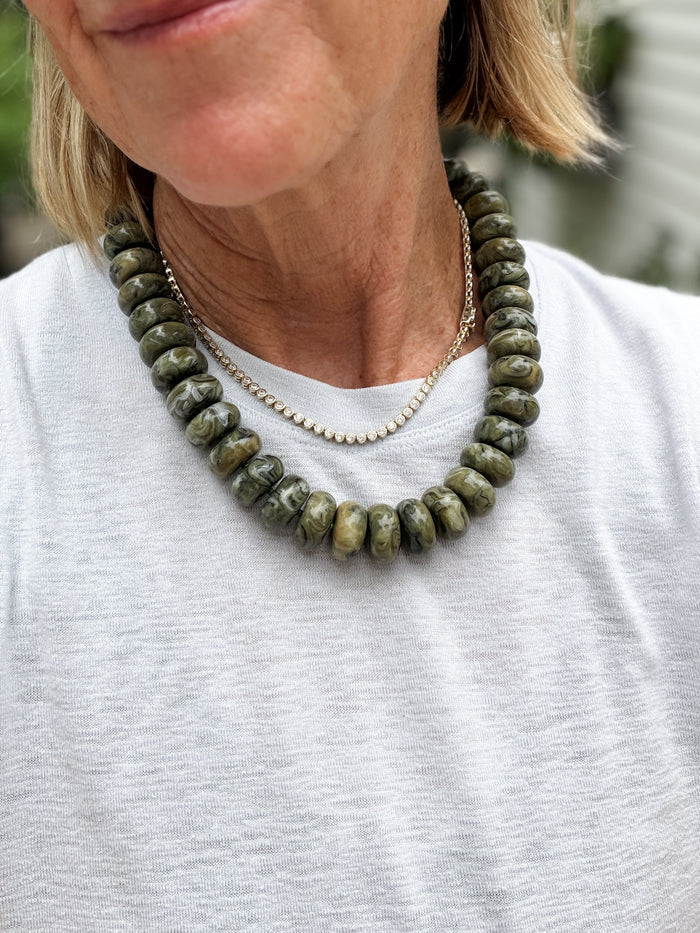 Chunky Green Statement Necklace