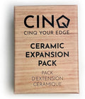 Packaging for the CINQ Ceramic Expansion Pack, which is designed for knife sharpening. The package is labeled with the CINQ logo and text indicating the product is an expansion pack for a rolling knife sharpener.