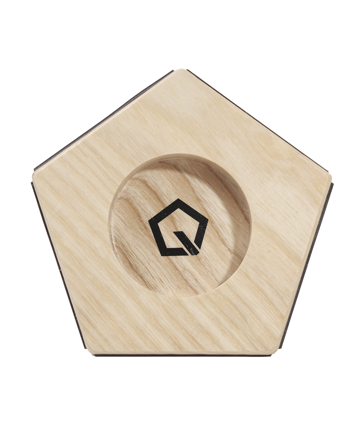 Top view of Cinq rolling knife sharpener block on a white background