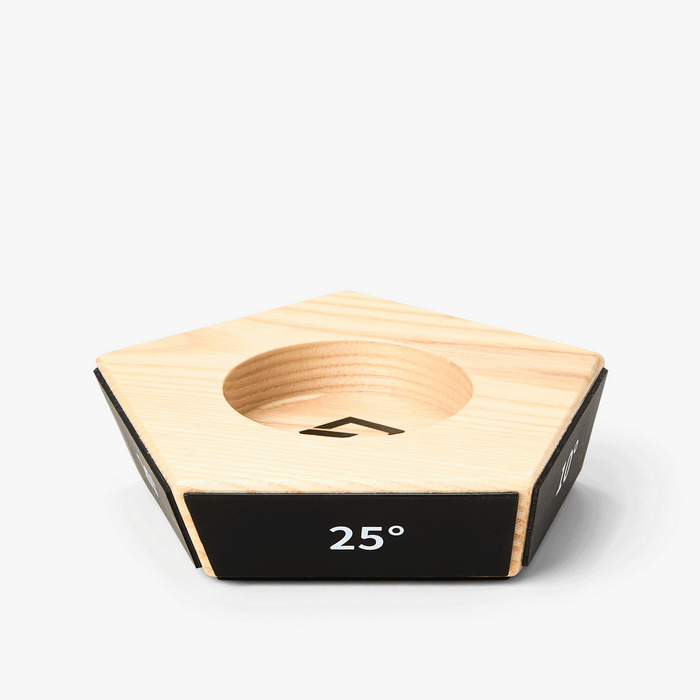 A short gif that shows each side of the honing knife sharpeners block with the degrees on a white background
