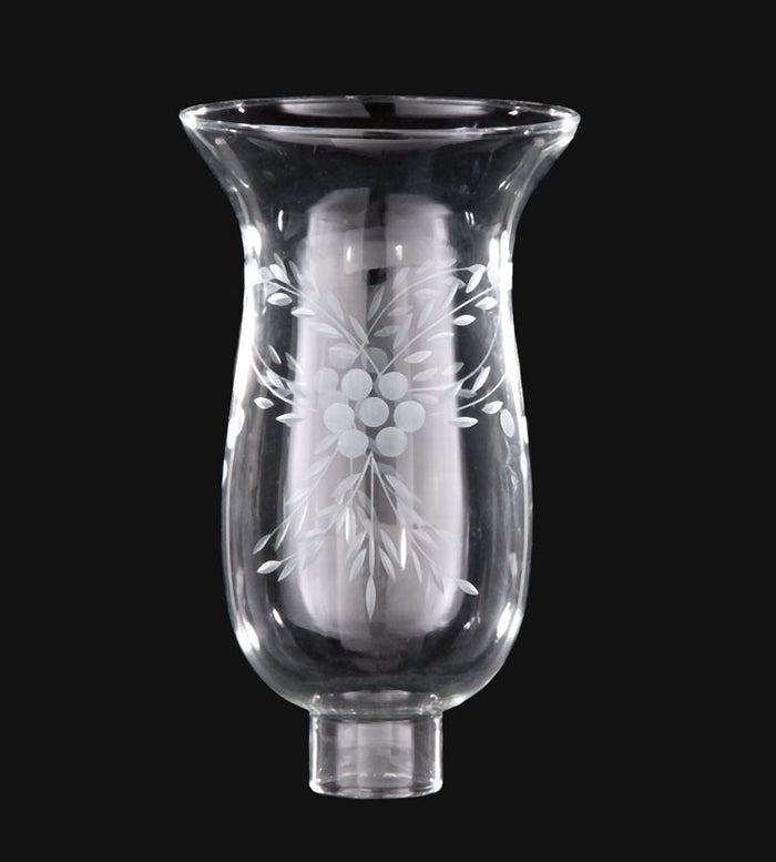 Clear Cut Flower Hurricane Shade or Globe, 1 5/8" Fitter Size