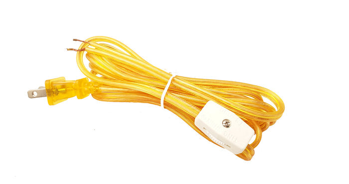 Clear Gold 8 Ft Cord Set w/Rotary On-Off Switch, Choice of SPT