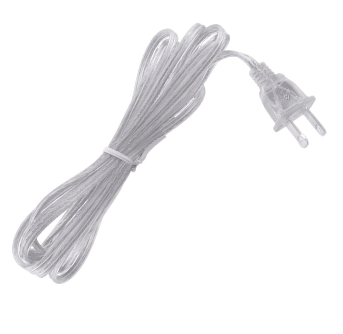 Clear Silver, 18/2 Plastic Covered Lamp Sets, CHOICE OF 4 LENGTHS