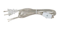 Clear Silver 8 Ft Cord Set w/Rotary On-Off Switch, Choice of SPT