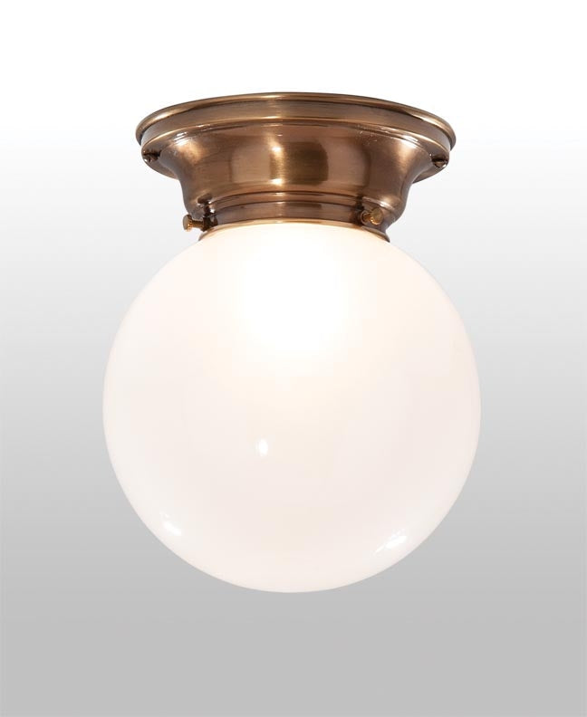 Complete Antique Brass Lighting Fixture Includes Inside Sandblasted Glass Lamp Shade