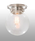Complete Satin Nickel Finish Brass Lighting Fixture Includes Clear Seeded Glass Lamp Shade