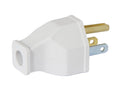 Cooper Brand Industrial Style 2-Pole, 3-Wire Grounded White Plug, Fits SVT & SJT Wire
