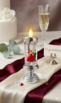 Couple Candle Lamp Multi Color Led  Water Swirling Glitter