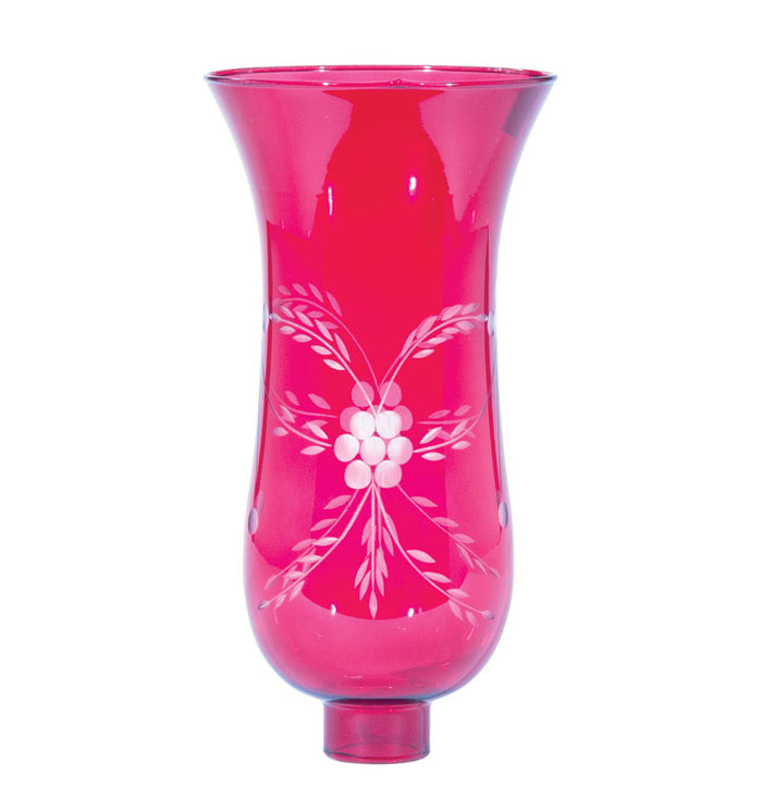 Cranberry Hurricane Shade or Globe Cut Flowers Design, 1-5/8" Fitter Size