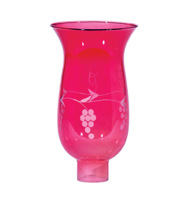 Cranberry Hurricane Shade or Globe Cut Grapes Design, 1-5/8" Fitter Size