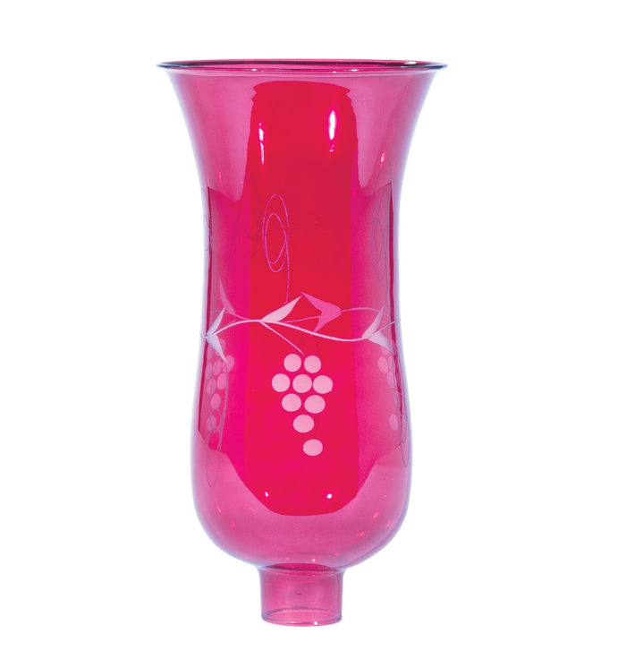 Cranberry Hurricane Shade or Globe Cut Grapes Design, 1-5/8" Fitter Size