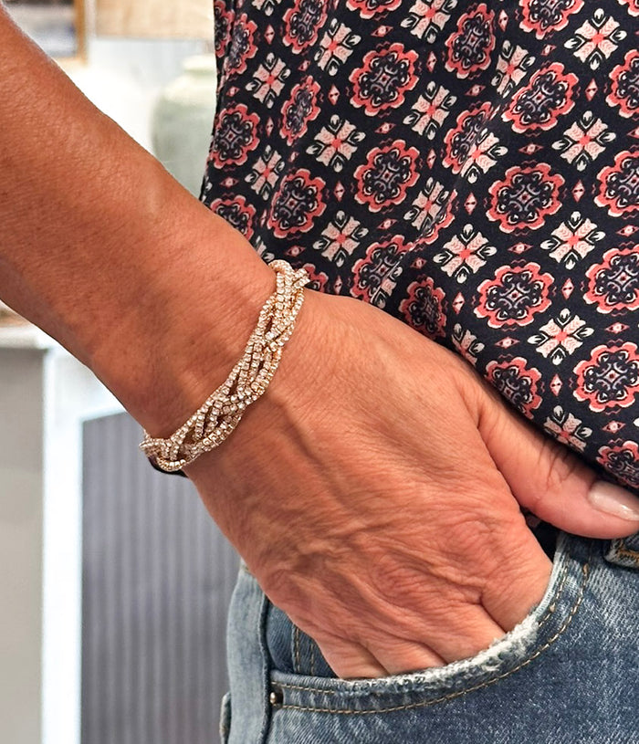 Crystal Pavé Twisted Bracelet