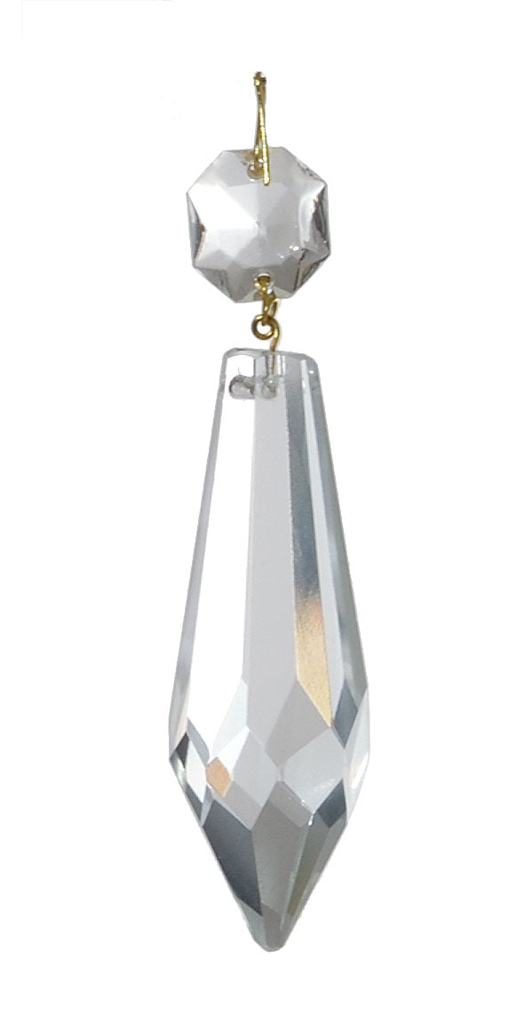 Crystal Plug Drop, your choice of sizes, brass pinning
